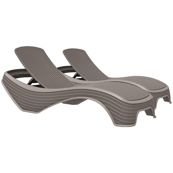 Centurion Supports MALDIVES Grey Prestigious Outdoor Rattan-Style Adjustable Sun Lounger Pair