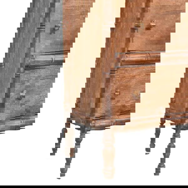 Artisan Furniture Solid Wood Bamboo Carved 3-Drawer Chest