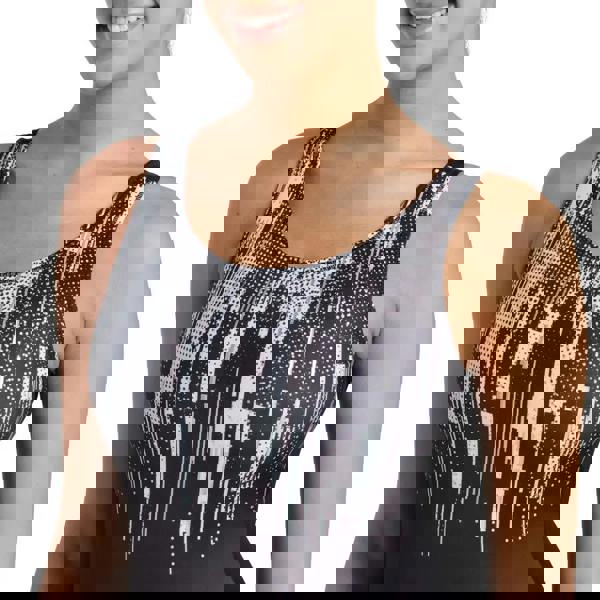 Zoggs black and white shimmer scoopback swimsuit with sequins