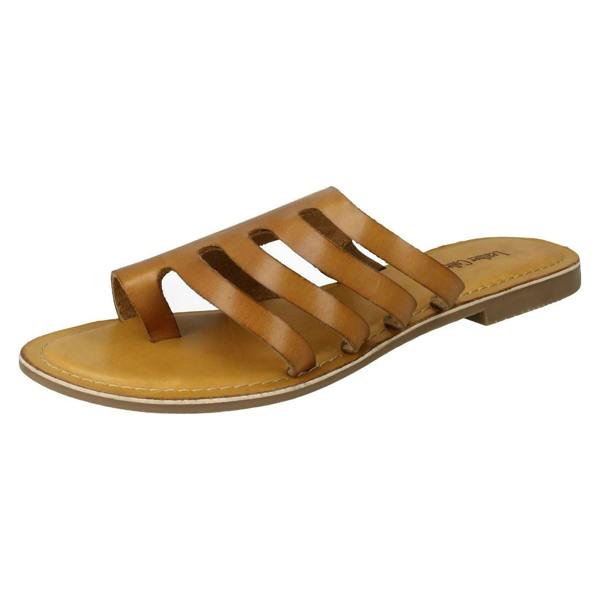 Leather Collection Ladies Leather Collection Flat Strappy Sandals F00125