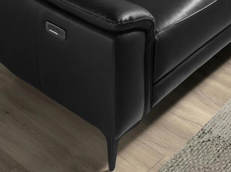 Angel Cerdá Relax corner sofa in black leather 6205/6206