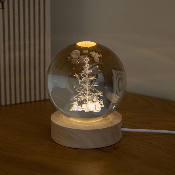 Samuel Alexander 10cm USB Powered Etched Christmas Tree Light up Globe