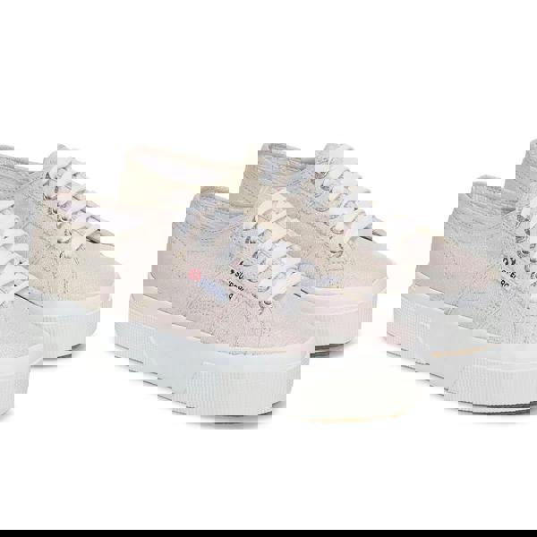 Superga Womens/Ladies 2740 Lame Platform Trainers - Beige/Iridescent