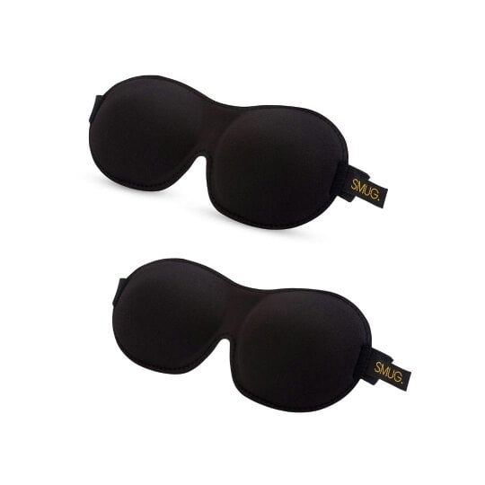 Contoured Sleep Mask Twin Pack Sets - Various Designs - Black