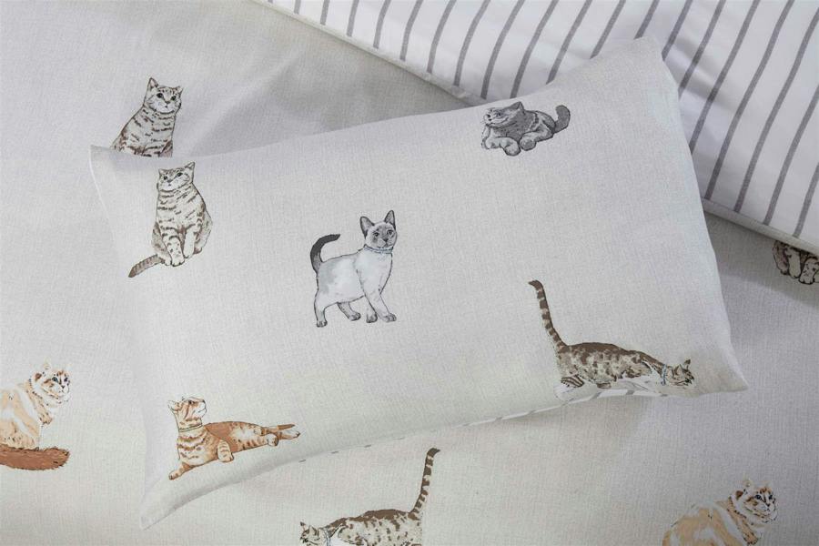 Purrrfect CATS Natural Duvet Cover Set