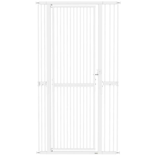 Bobobiy 180cm Extra Tall Pet Gate with 3.5 cm Narrow Gap, Pressure Mounted No Drilling Cat Gate for Doorways, 76-104cm Width
