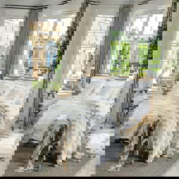 Soak&Sleep White French Linen Duvet Cover