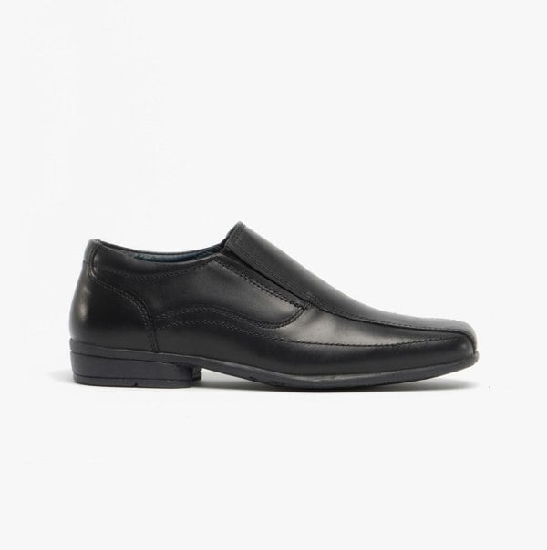 Roamers RONNY Boys Leather Slip On Shoes Black