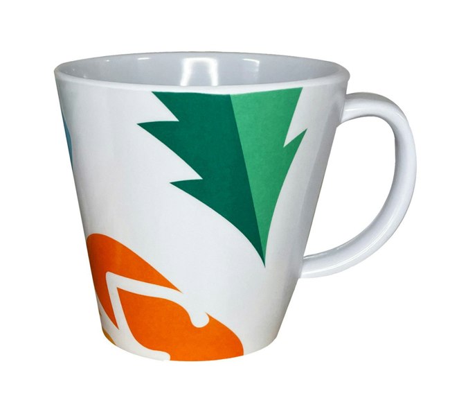 Picture of the Mug from the Spring Bay Melamine Set by OLPRO,  on a white background, Melamine is a Camping dinner set.