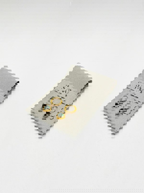 SVNX Emerald Green Heart Hoop Earrings in Gold Colour