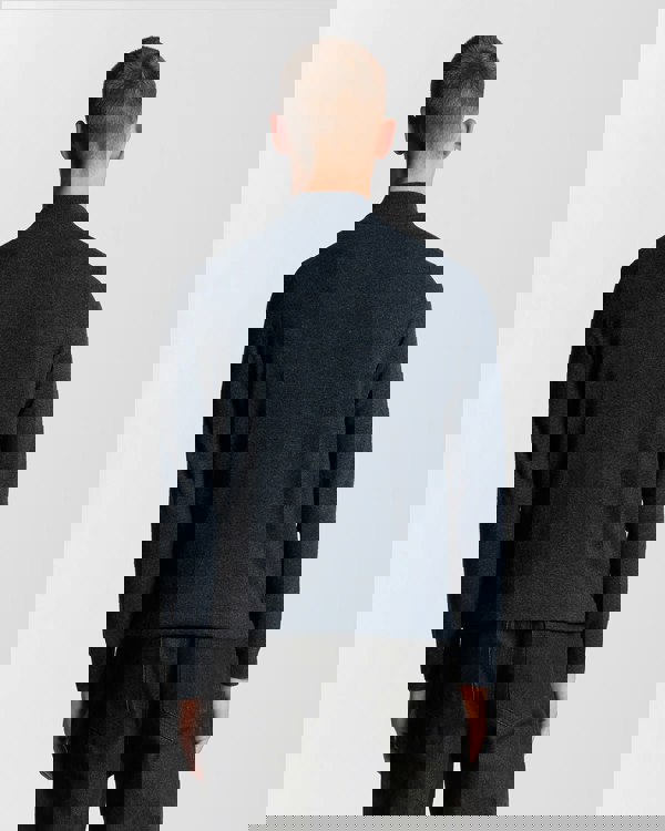 Lyle & Scott Lambswool Blend Quarter Zip Jumper - Z56 Dark Navy Marl