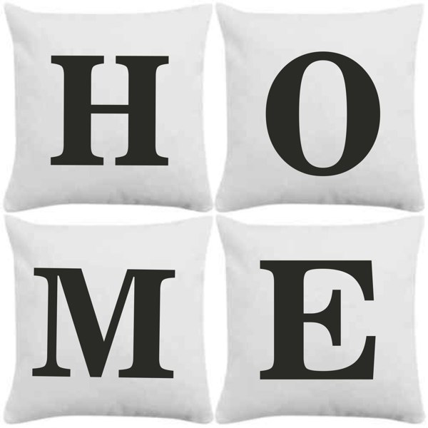 Set of 4 HOME Cushion Covers PureEssenceGreetings