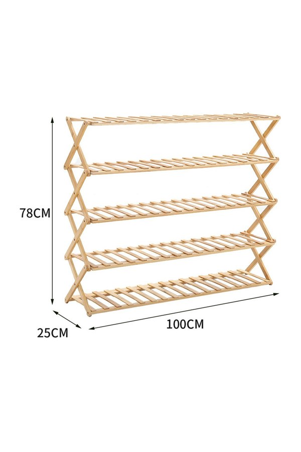 Living and Home 5-Tier Bamboo Flower Stand Rack Holder Multifunctional Storage Rack