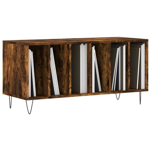 Berkfield Record Cabinet Smoked Oak 100x38x48 cm Engineered Wood