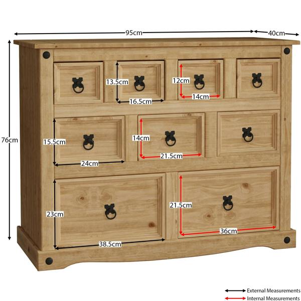 Vida Designs Corona 4+3+2 Drawer Merchant Chest