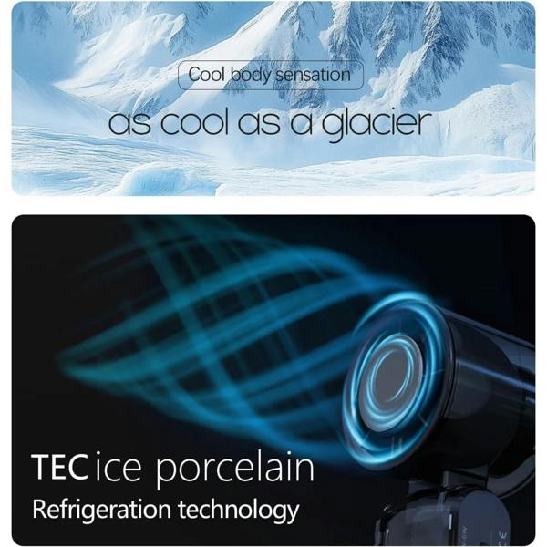 Dyzi Ice Cooling Folding Fan USB Rechargeable Black