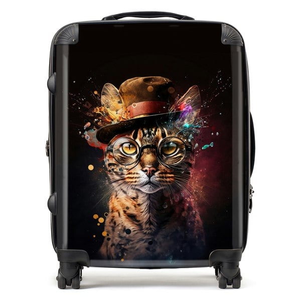 Warren Reed Bengal Cat And Hat Splashart Suitcase