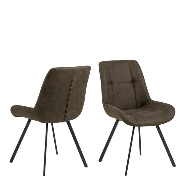 Furniture To Go Waylor Dining Chair in Anthracite Fabric Set of 2