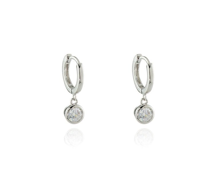 Cachet London Renate Silver Huggie Earrings