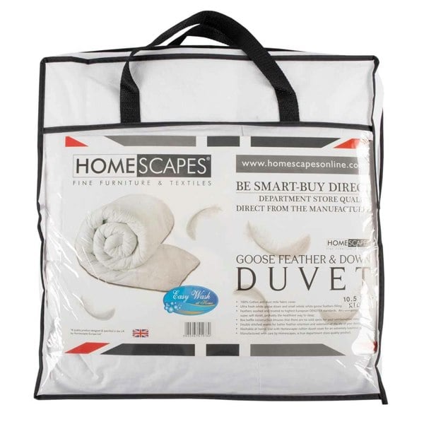 HOMESCAPES Goose Feather and Down 10.5 Tog Children's Duvet