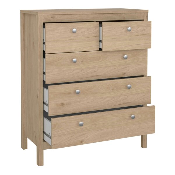 Wyld Haus Gossmere Hickory Oak Effect Chest 5 Drawers