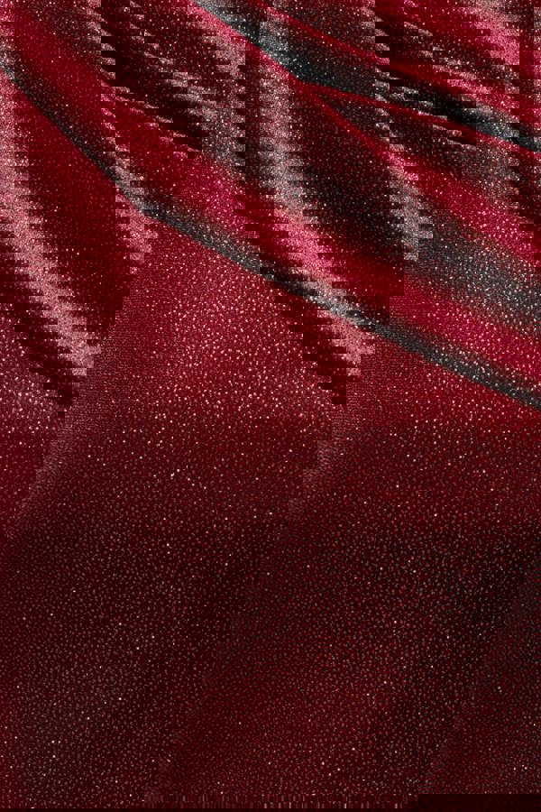 Glitter Velvet Cowl Neck Pleated Waist Maxi Dress - Wine DR5052