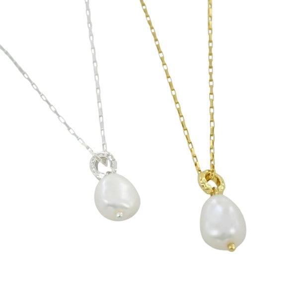 Sterling Silver Pearl Drop Necklace - Reeves & Reeves