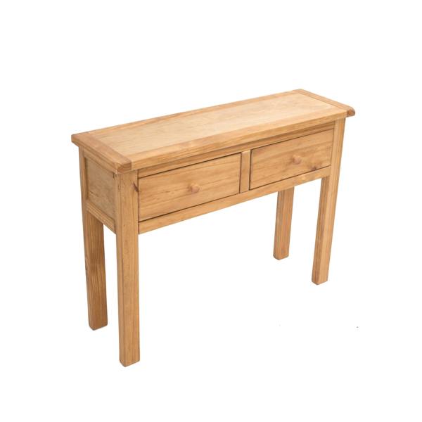 Cabinet Bits Lugo Waxed 2 Drawer Console Table Wood Knob