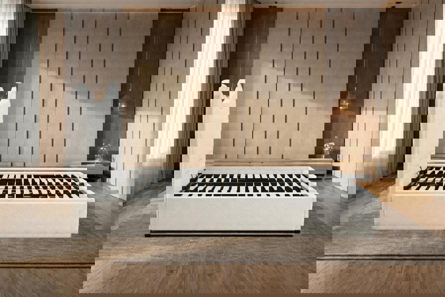 Nexus Mattress Luxury Curved Ottoman Storage Bed Frame with Gas Lift