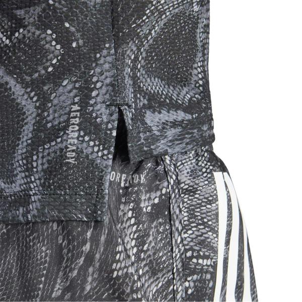 Adidas Womens/Ladies Snake Print Aeroready Running T-Shirt - Black - 