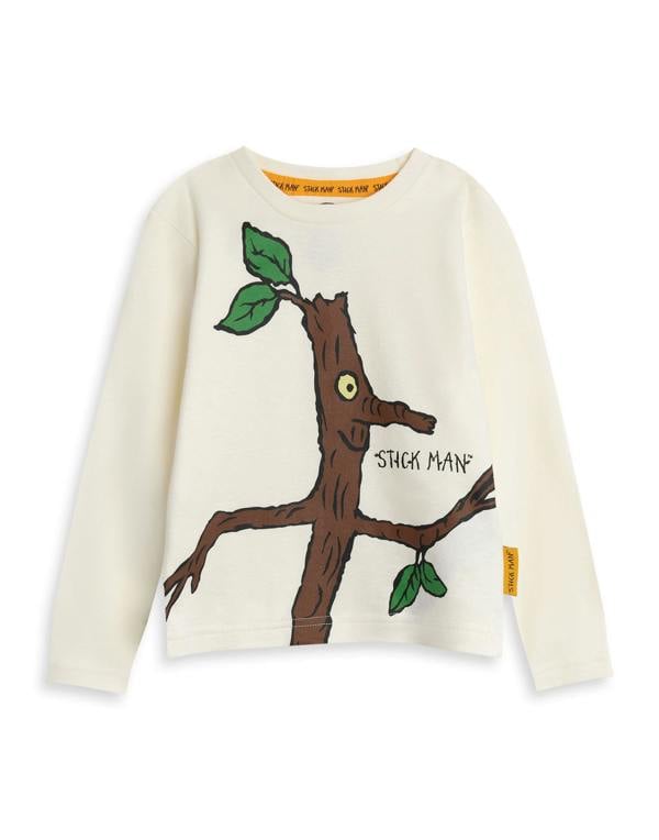 Gruffalo & Friends Stickman Unisex Kids Beige Character Long Sleeve Long Leg Pyjama Set