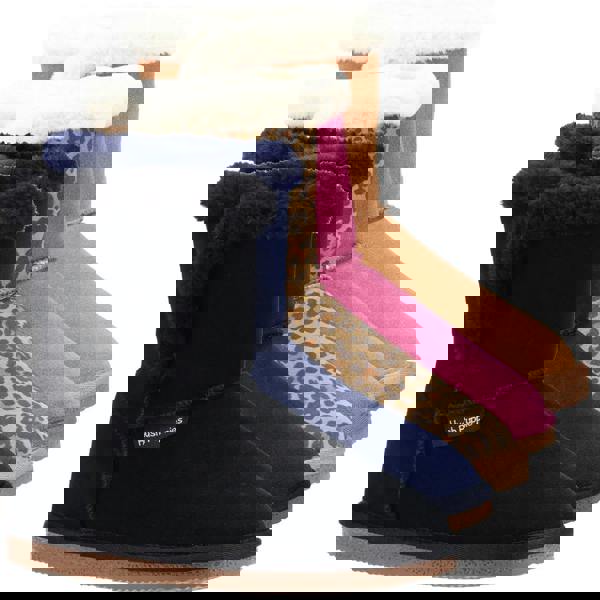 Hush Puppies Ashleigh Womens Real Suede Faux Fur Pull On Slipper Bootie