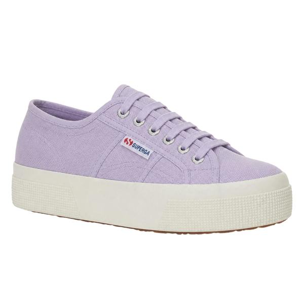 Superga Womens/Ladies 2740 Lace Up Platforms - Violet Lilla/Avorio - 