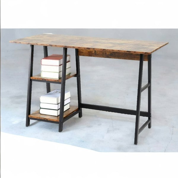 Rafaelo Mobilia Industrial Writing Desk With 2 Shelves