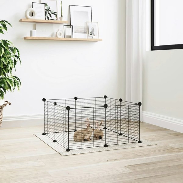 Berkfield 8-Panel Pet Cage Black 35x35 cm Steel
