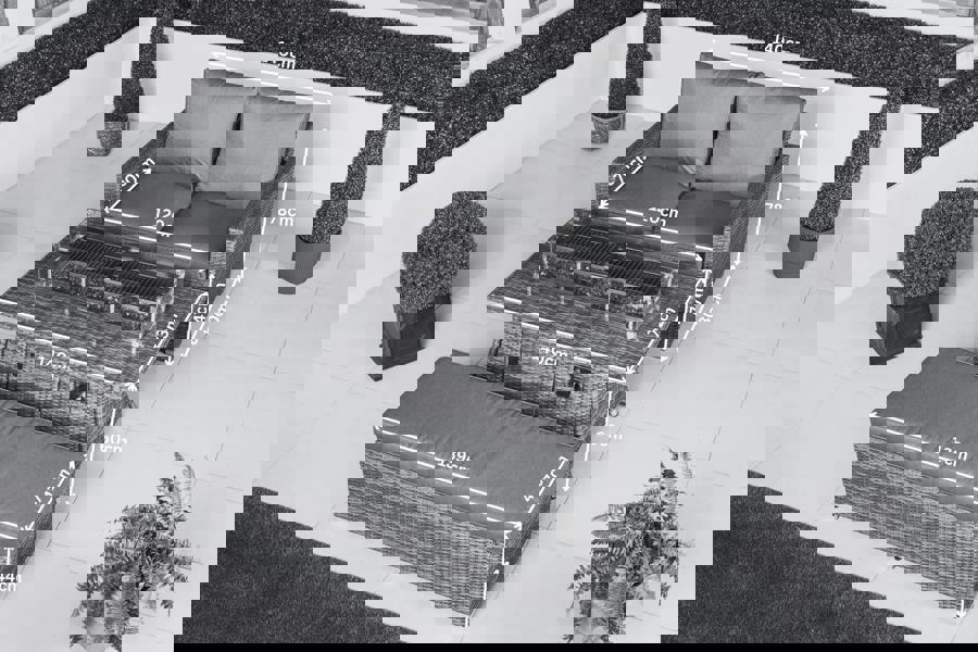 Giardino Sydney 2 Seat Loveseat Sofa Rattan Garden Furniture Set Outdoor With Fire Pit Coffee Table & Bench