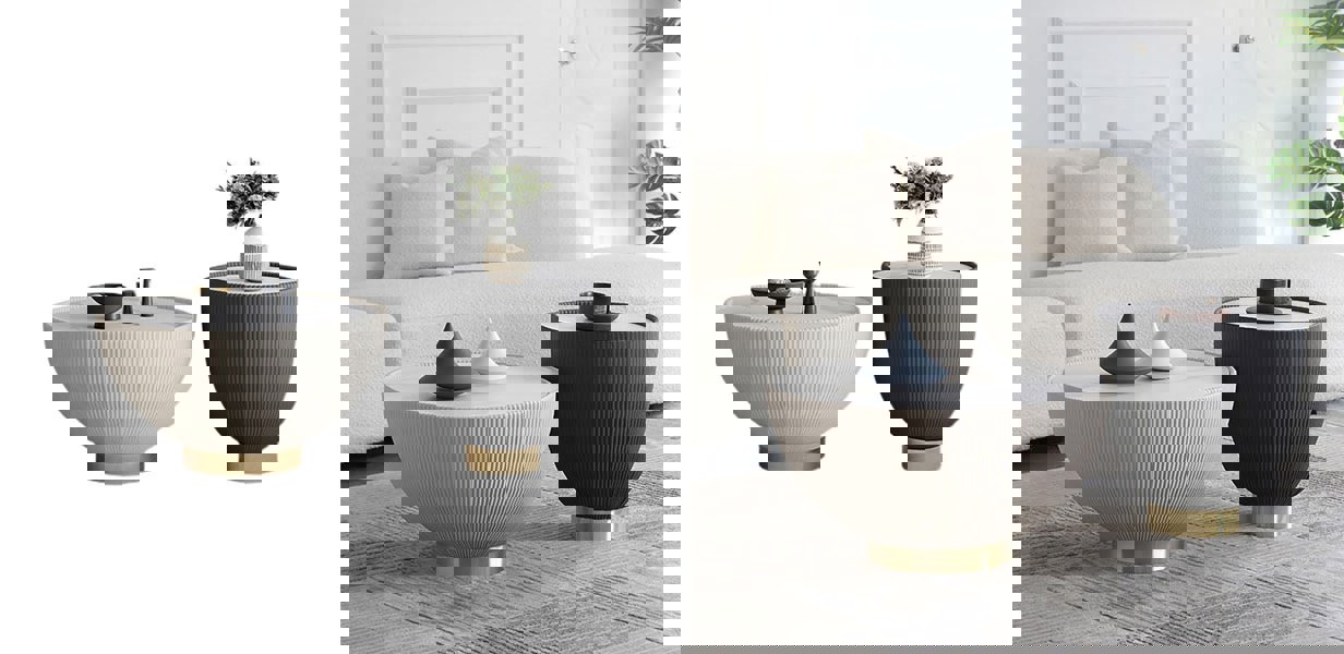 Theo Coffee Table Set, White & Black-Ritconcept-Rit Concept