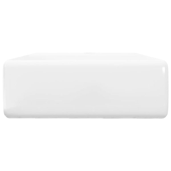 Berkfield Ceramic Basin Square with Overflow and Faucet Hole 41 x 41 cm