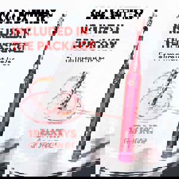 LG Reach Dual Sonic Toothbrush includes 4 Toothbrush Heads 27000 VPM Red