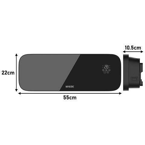 MYLEK Glass Black Overdoor Air Curtain Heater Fan 2000W, Smart WIFI App Or Remote Control