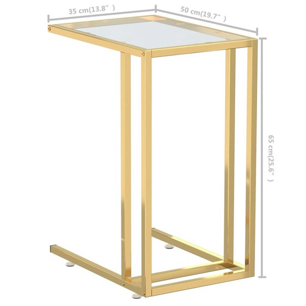 Berkfield Computer Side Table Transparent 50x35x65 cm Tempered Glass
