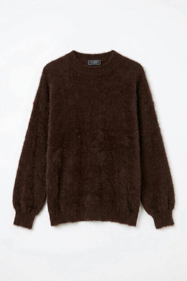 Brown | Soft Textured Long Sleeve Jumper
