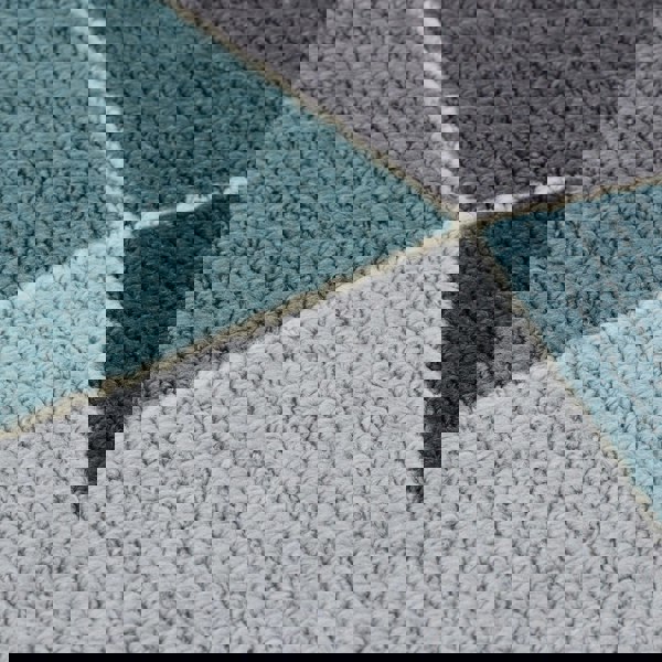 JVL Fiora Machine Washable Doormat and Runner, Duck Egg