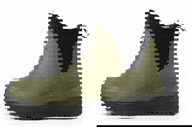 Grisport GriSport Mudmate Men's Pull-On Rubber Chelsea Ankle Wellie Boots, olive green waterproof ankle wellington boots with black elastic side panels and slip-on design.