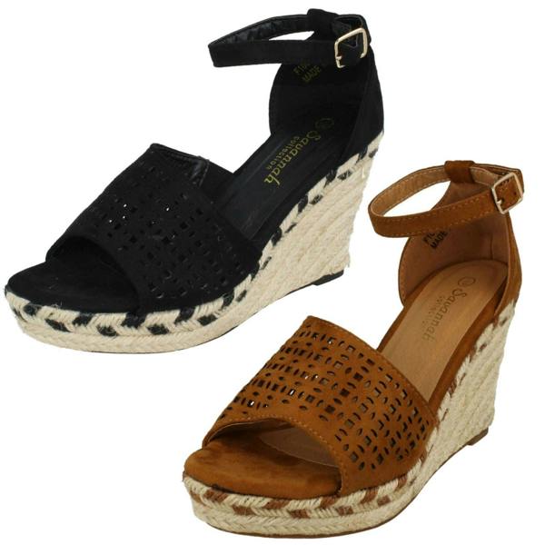 Savannah Ladies Savannah Wedge Open Toe Summer Sandals