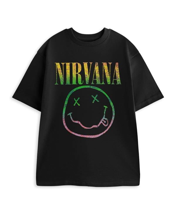 Nirvana Unisex Black Rainbow Short Sleeved T-Shirt