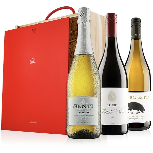 Virgin Wines Christmas Day Mixed Wine & Prosecco in Wooden Box