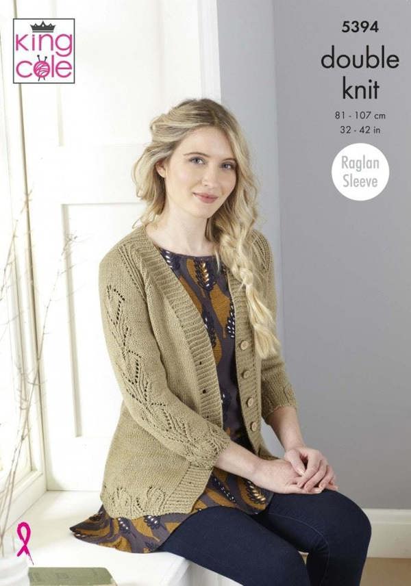 King Cole Finesse Cotton Silk DK Knitting Pattern 5394, Cardigans, Sweaters for Women, 32 - 42 Inches