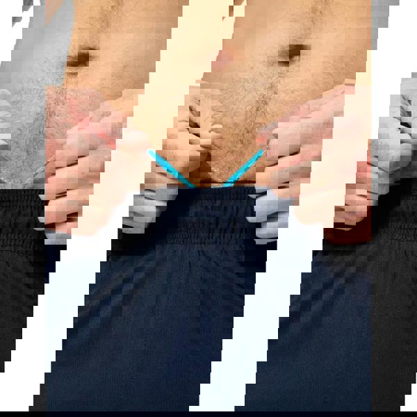 Navy blue Speedo Sport 2 panel 16 inch watershorts with blue pen rubber grip