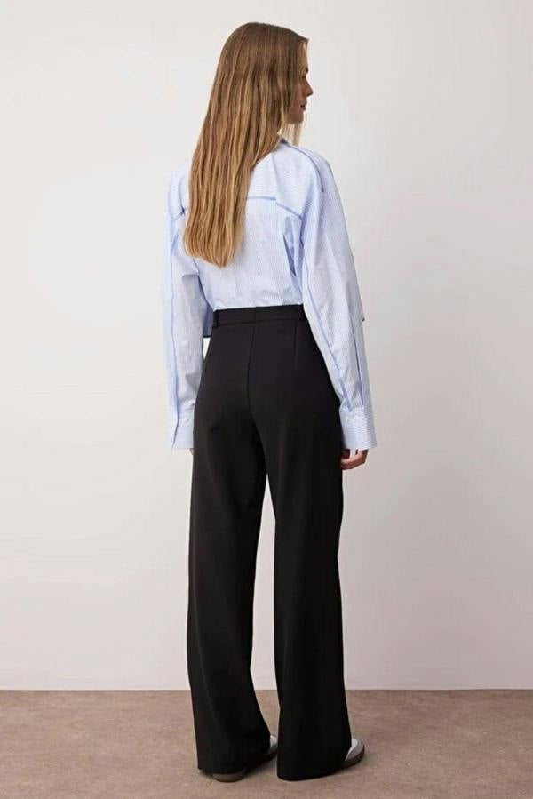 WOVCOR Wide Leg Bootcut Woven Trousers